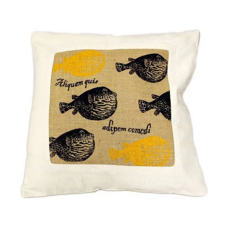 CUSCINI LETTERARI - Copricuscino in Juta lavata / Cotton pillow case  e Juta lavata ALIQUAM QUIS ADIPEM COMEDI - Size 40x40cm FASHION ACCESSORIES CUSCINI LETTERARI