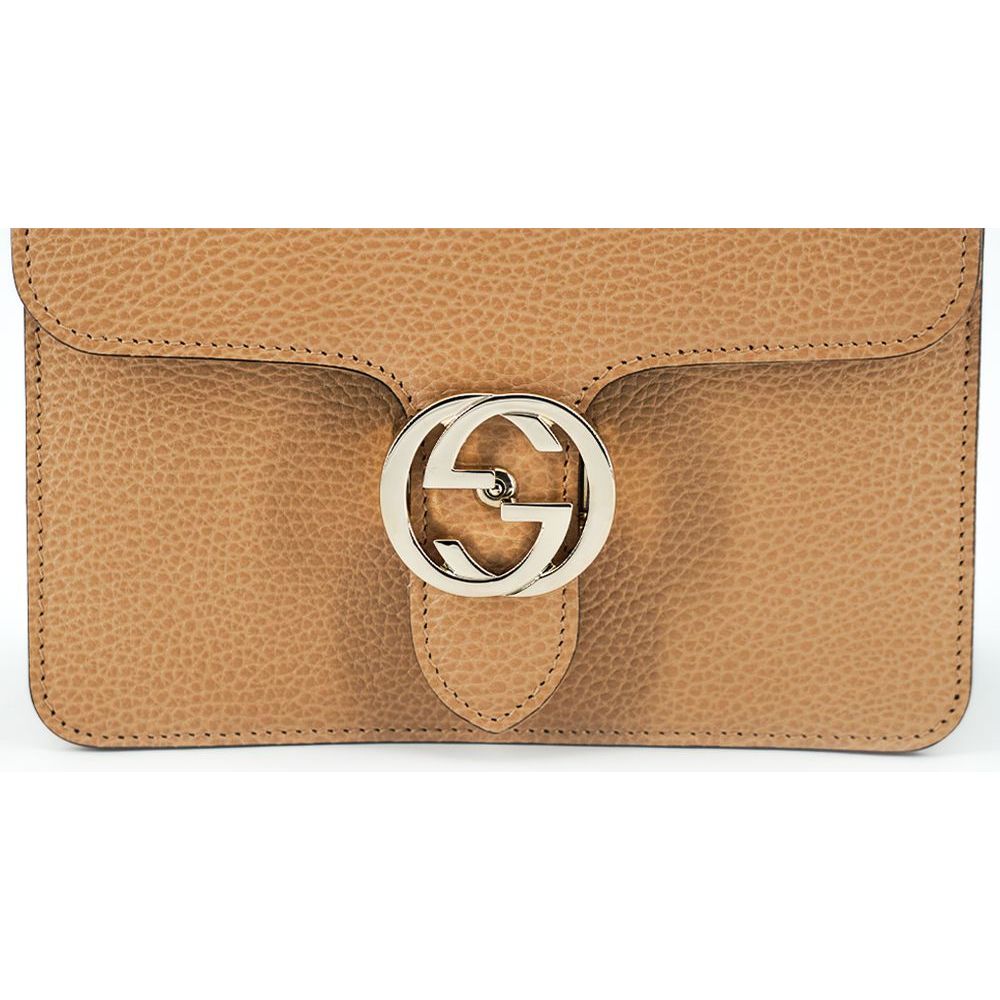 Gucci Elegant Beige Shoulder Bag with GG Snap beige-calf-leather-dollar-shoulder-bag-1