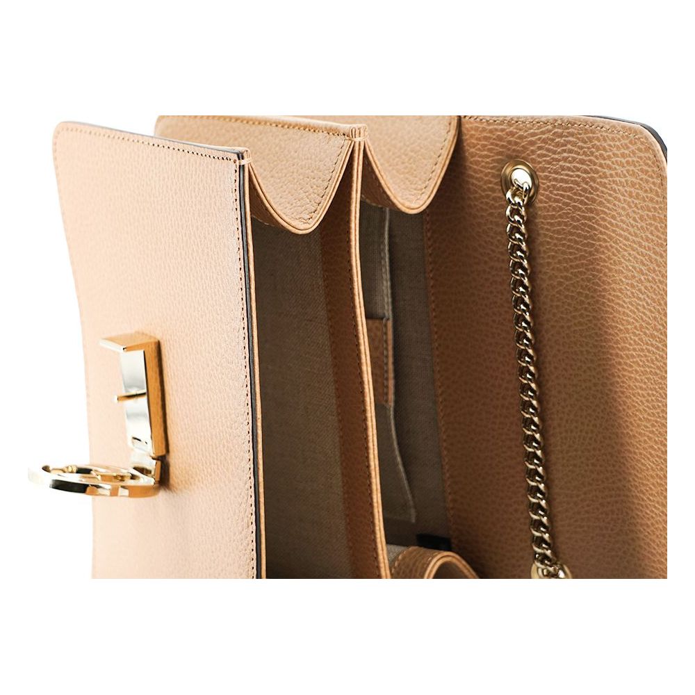 Gucci Elegant Beige Shoulder Bag with GG Snap beige-calf-leather-dollar-shoulder-bag-1