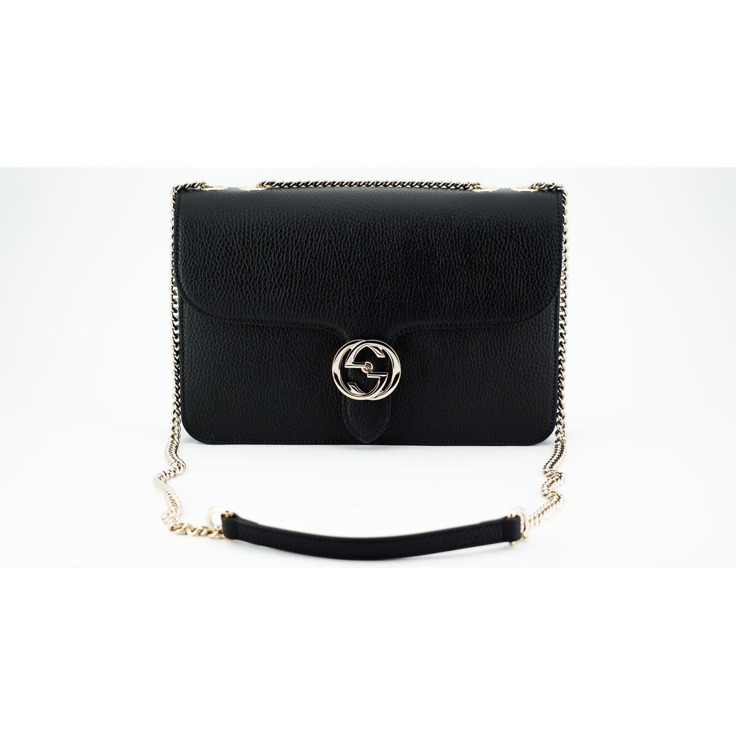 Gucci Elegant Calf Leather Shoulder Bag black-calf-leather-dollar-shoulder-bag-2