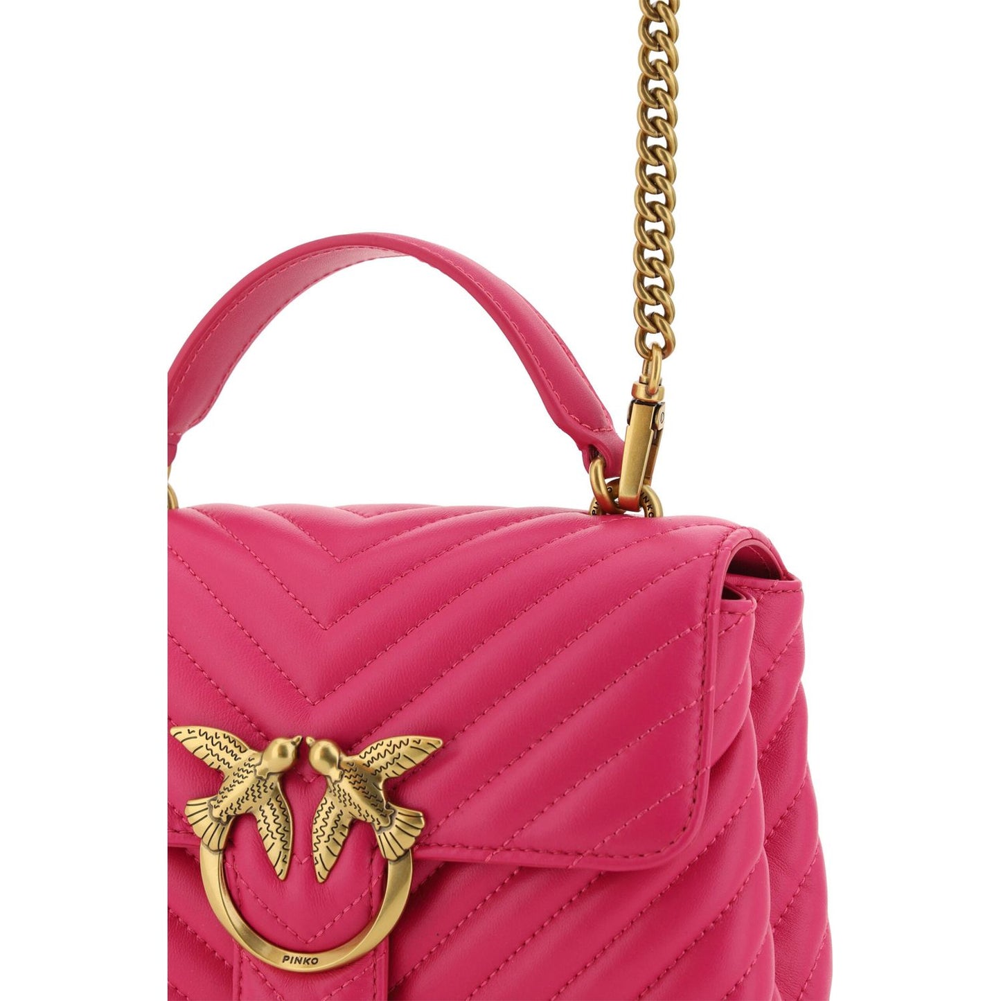 PINKO Chic Pink Quilted Leather Mini Handbag pink-calf-leather-love-lady-mini-handbag-1