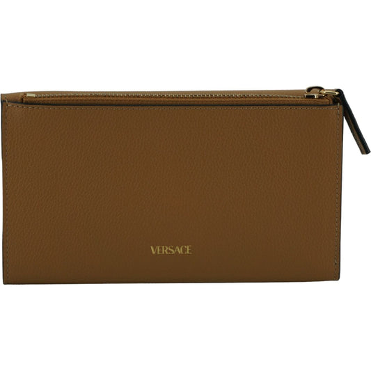 Versace | Brown Calf Leather Medusa Wallet| McRichard Designer Brands   