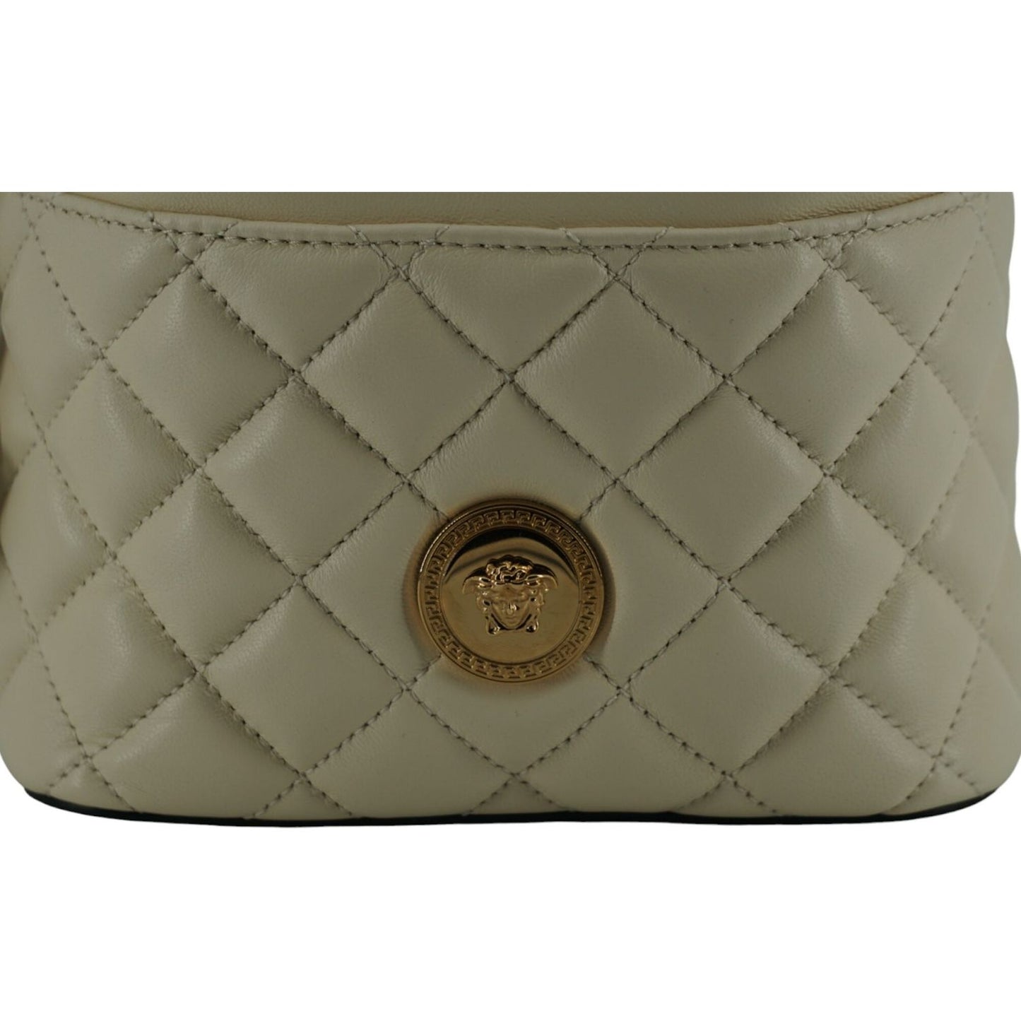 Versace Elegant Small White Leather Bucket Shoulder Bag white-lamb-leather-small-bucket-shoulder-bag