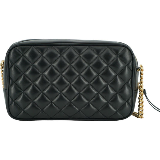 Versace | Black Lamb Leather Medium Camera Shoulder Bag| McRichard Designer Brands   