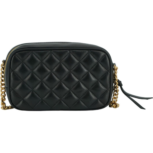 Versace | Black Lamb Leather Small Camera Crossbody Bag| McRichard Designer Brands   