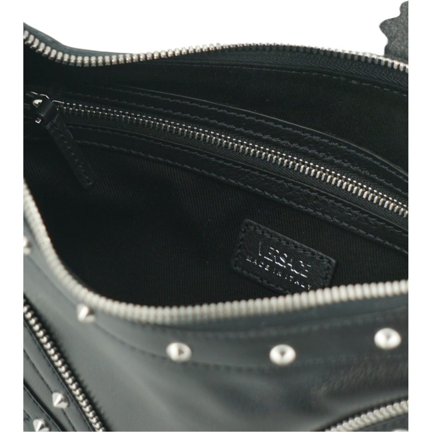 Versace Elegant Black Leather Hobo Shoulder Bag black-calf-leather-small-hobo-shoulder-bag