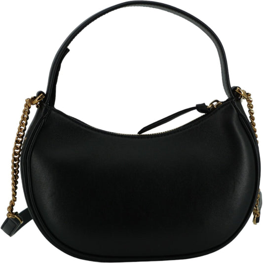 Versace | Black Leather Half Moon Shoulder Bag| McRichard Designer Brands   