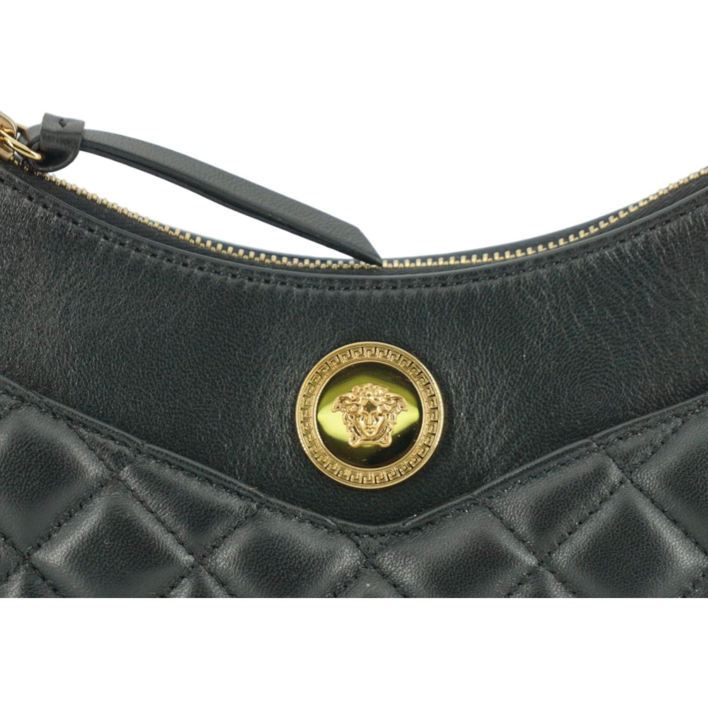 Versace Elegant Half Moon Leather Shoulder Bag black-leather-half-moon-shoulder-bag