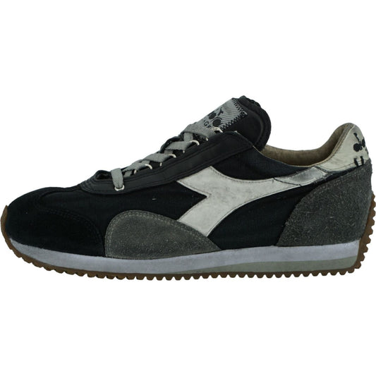 Diadora Chic Canvas and Suede Designer Sneakers gray-equipe-h-dirty-stone-leather-sneakers
