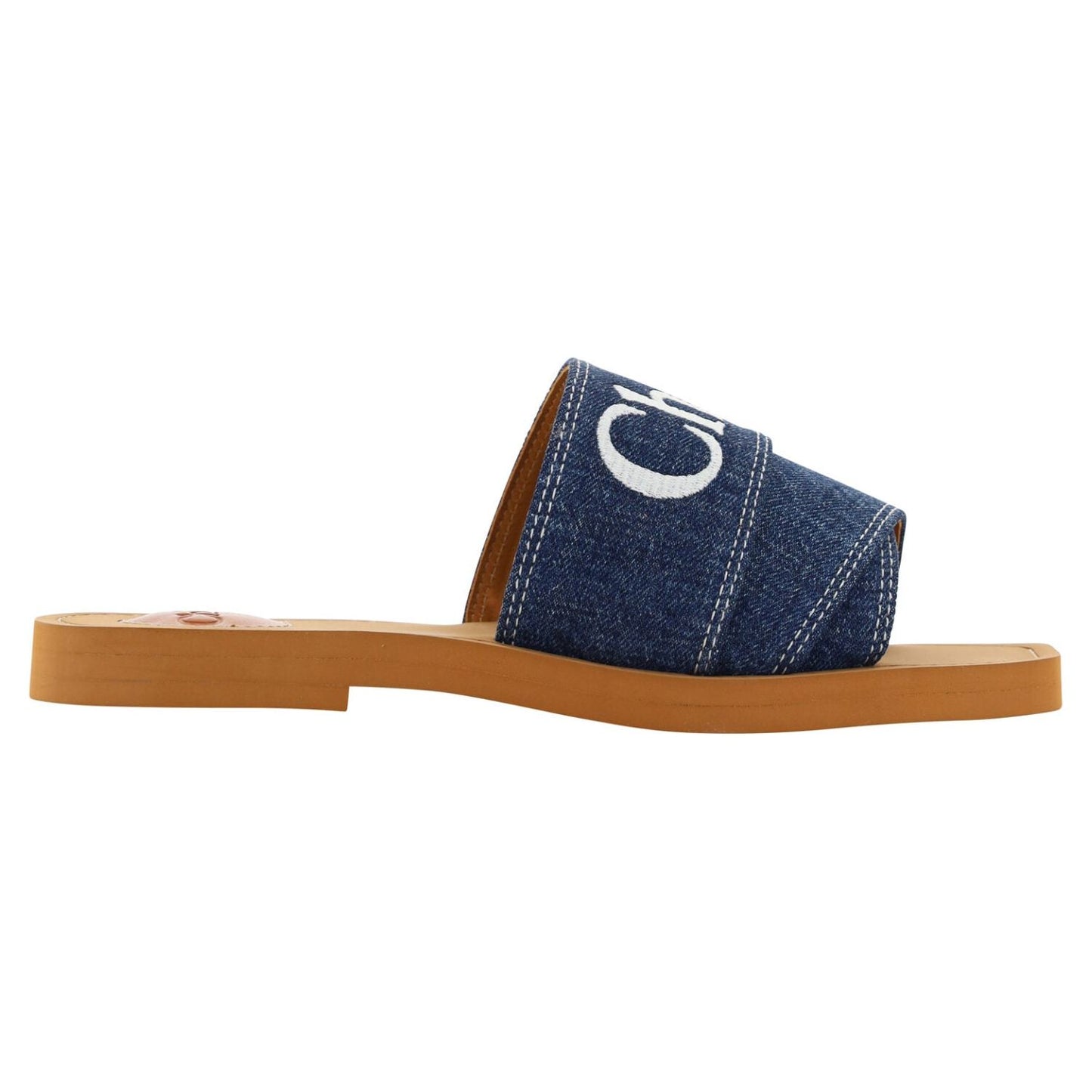 Chloé Sumptuous Cotton Woody Slide Sandals in Denim Blue denim-blue-cotton-slides-woody-sandals
