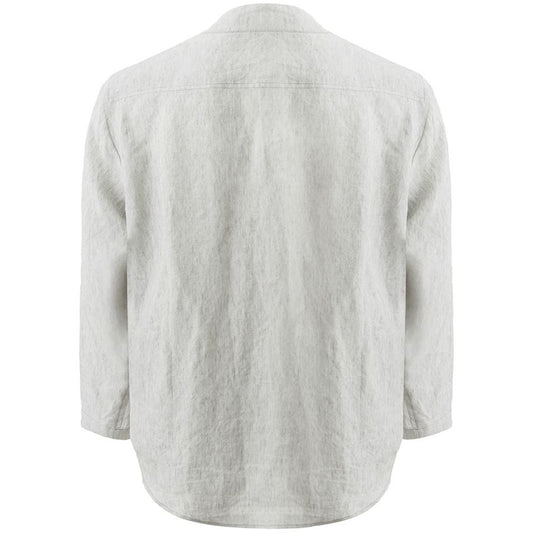 Emporio Armani Chic Grey Linen V-Neck Overshirt linen-overshirt-in-grey Giacca_Scollo_Grigia_Armani_23MG-169-170-4-b69e8f60-405.jpg