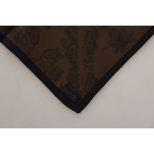Scotch & Soda Chic Brown Patterned Square Scarf brown-patterned-wrap-square-handkerchief-scarf