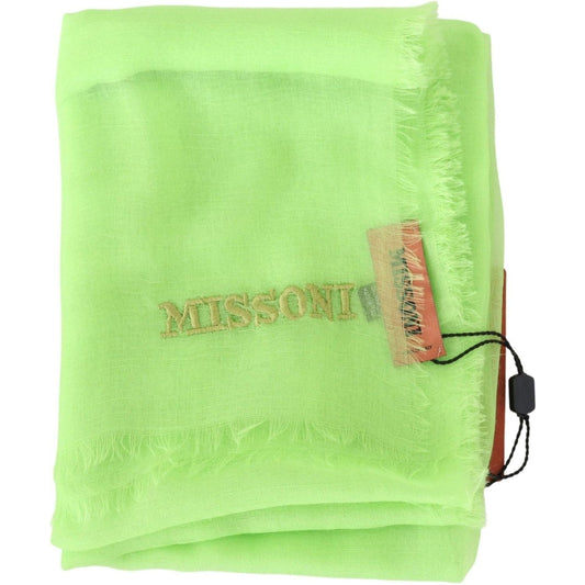 Missoni | Yellow Green Cashmere Unisex Neck Wrap Scarf | 219.00 - McRichard Designer Brands
