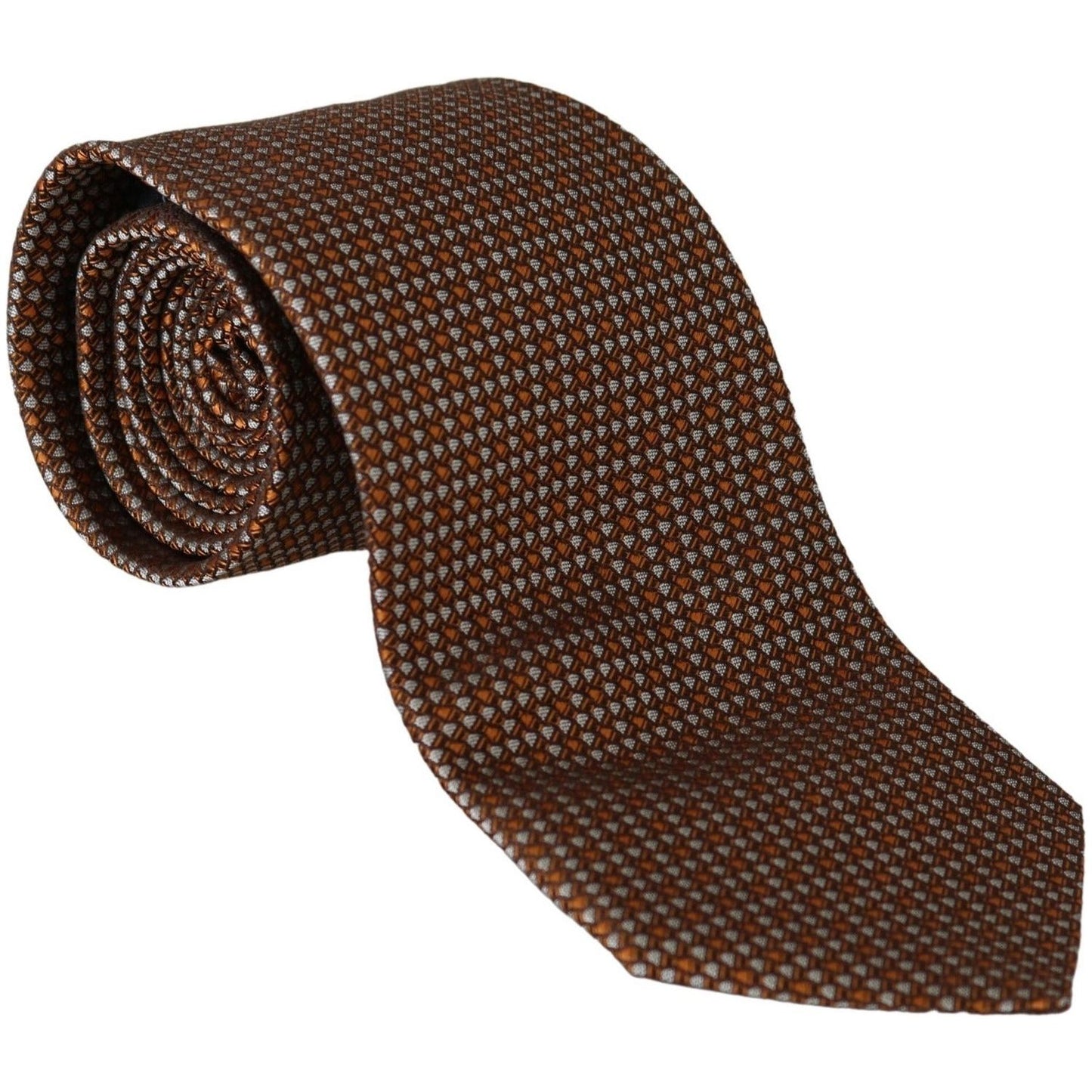 Dolce & Gabbana Elegant Brown Patterned Silk Tie brown-patterned-wide-silk-necktie Necktie IMG_0006-kopia-8eaf4821-bc5.jpg