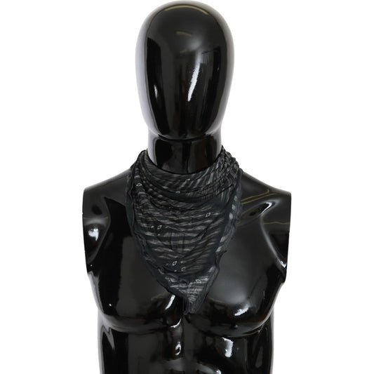 Costume National Elegant Black Striped Men's Viscose Scarf Scarves black-gray-viscose-foulard-branded-scarf IMG_0012-scaled-66cc9d82-755.jpg