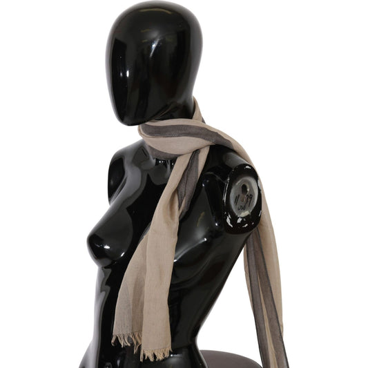 Costume National Elegant Beige Cotton Scarf for Women Wrap Shawl Scarves beige-women-cotton-shawl-scarf