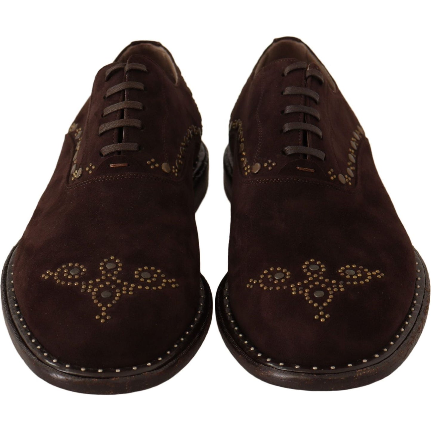 Dolce & Gabbana Elegant Brown Suede Studded Derby Shoes Dress Shoes brown-suede-marsala-derby-studded-shoes IMG_0018-scaled-4abdae0e-ae5.jpg