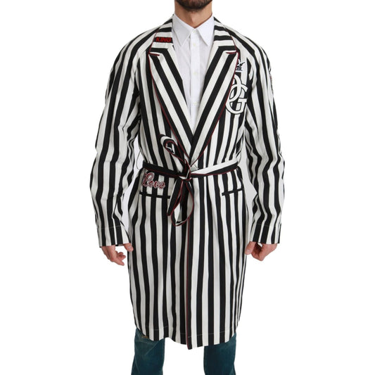 Dolce & GabbanaElegant Belted Robe Nightgown in Black & WhiteMcRichard Designer Brands£649.00