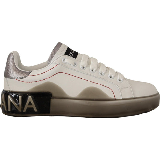 Dolce & Gabbana Elegant White Leather Sneakers white-leather-shoes-womens-logo-portofino-sneakers IMG_0042-scaled-ff3ef467-ec6.jpg