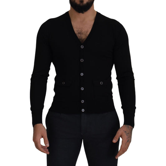 Dolce & GabbanaElegant Wool Buttoned Black CardiganMcRichard Designer Brands£469.00