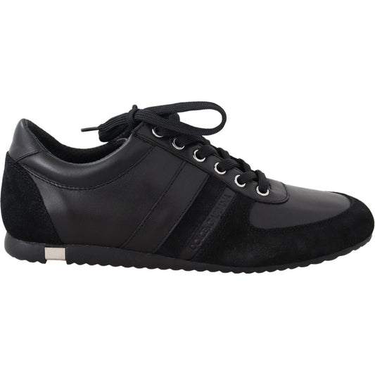 Dolce & Gabbana Elegant Black Leather Sport Sneakers black-logo-leather-casual-sneakers-shoes IMG_0050-2-scaled-1c1a9b1a-af3.jpg