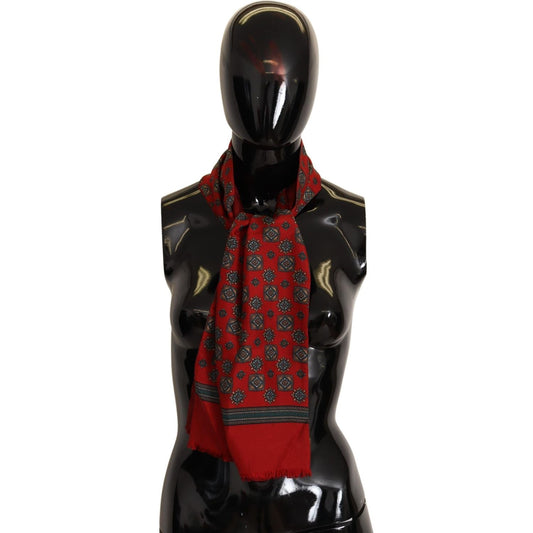 Dolce & Gabbana Elegant Red Silk Scarf red-patterned-100-silk-wrap-women-shawl-scarf IMG_0059-scaled-f8481b8f-d1a.jpg