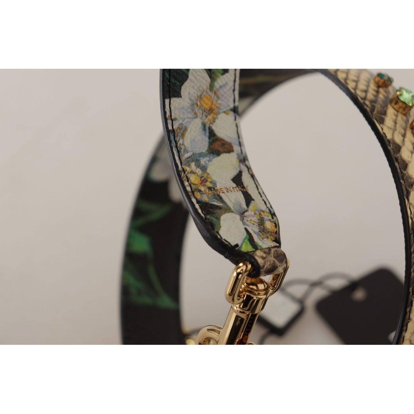 Dolce & Gabbana Elegant Beige Python Leather Shoulder Strap beige-exotic-leather-crystals-reversible-shoulder-strap IMG_0063-2-scaled-8814ed73-75e.jpg