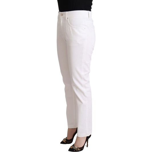 Dolce & GabbanaChic White Tapered Denim Jeans with Logo PatchMcRichard Designer Brands£339.00