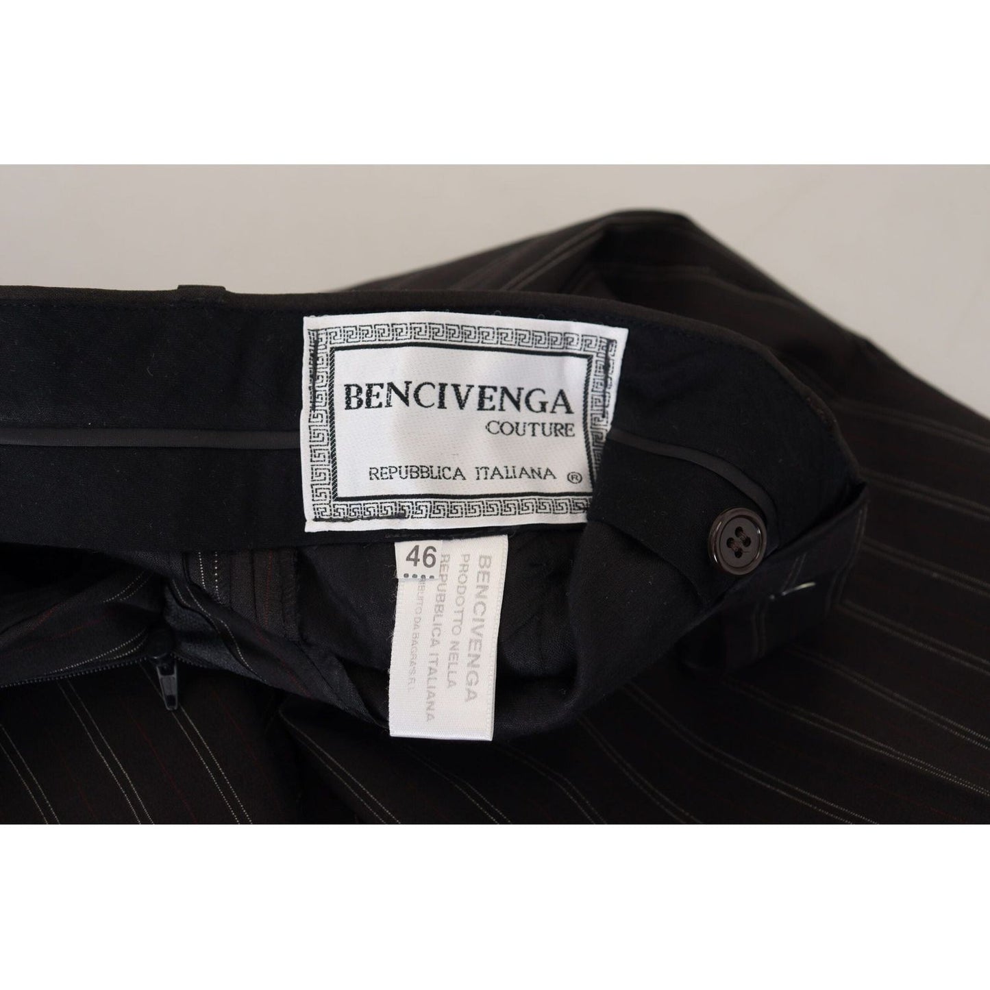 BENCIVENGA Elegant Striped Viscose Dress Pants for Men black-stripes-viscose-dress-pants