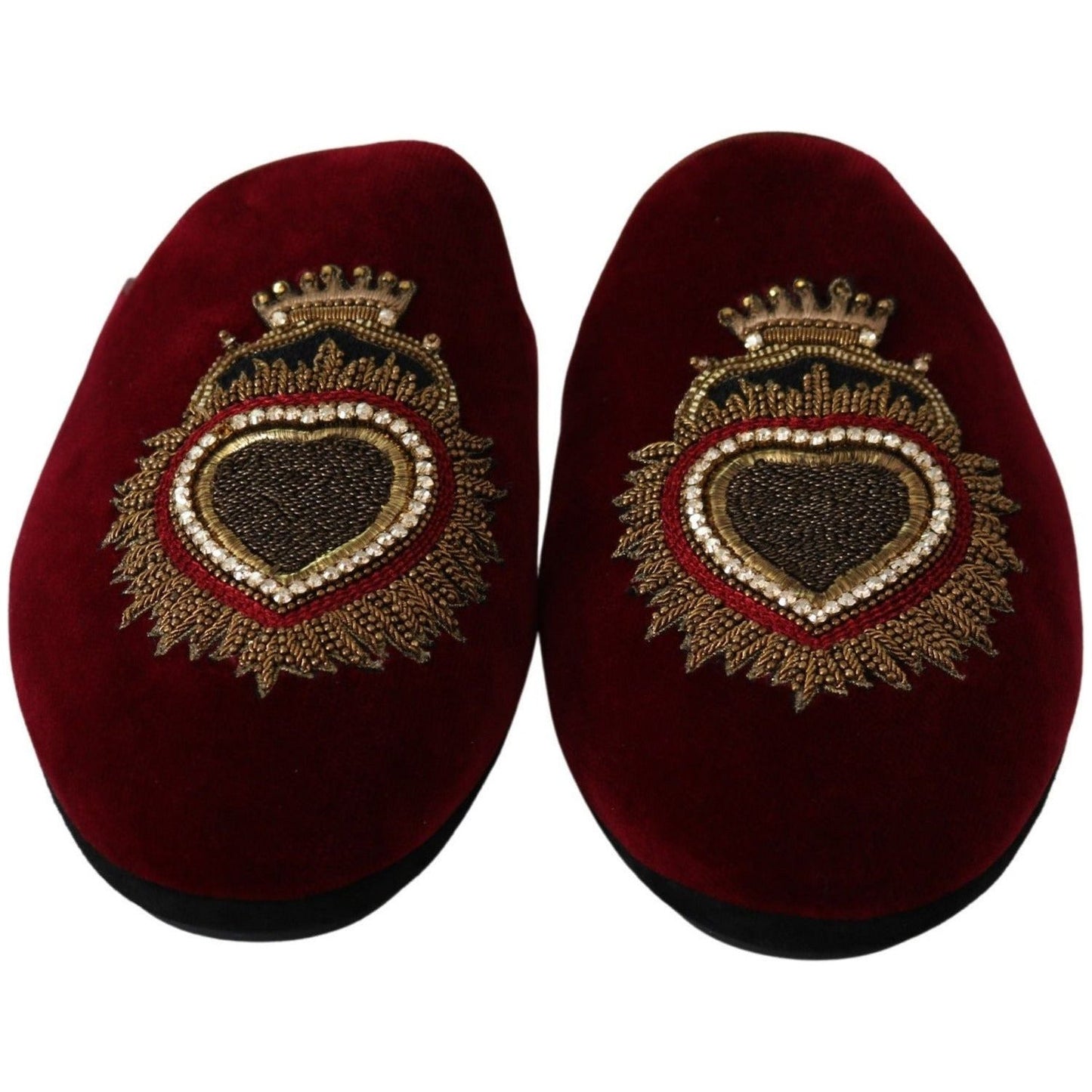 Dolce & Gabbana Red Velvet Embroidered Slides red-velvet-sacred-heart-embroidery-slides-shoes IMG_0092-b91507b2-1c4.jpg