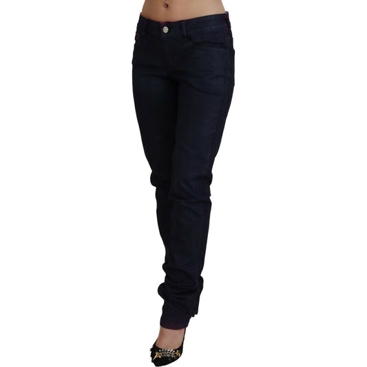 Just Cavalli Sleek Black Low Waist Denim Pants black-low-waist-slim-fit-women-casual-denim-jeans