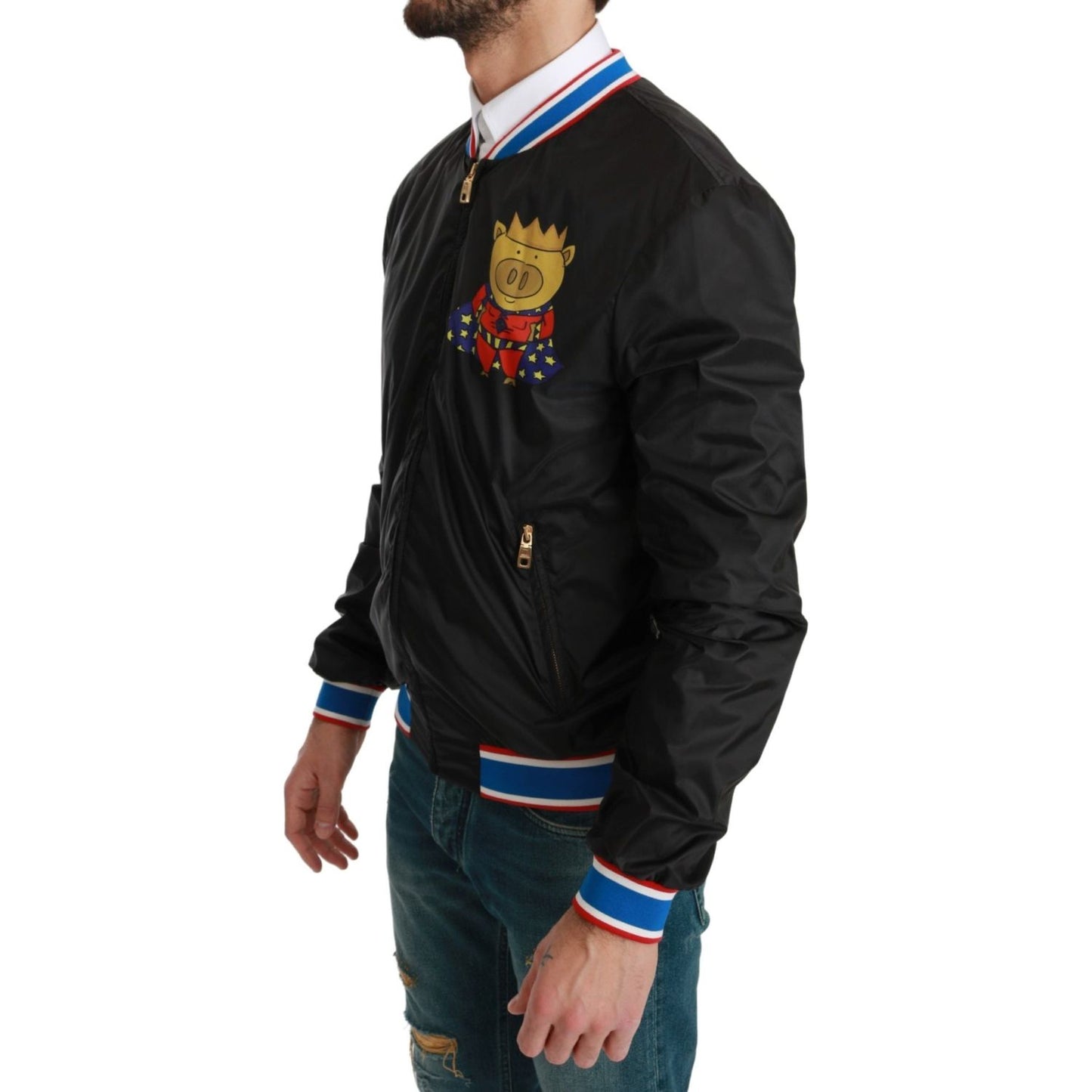 Dolce & Gabbana Elegant Multicolor Motive Bomber Jacket black-year-of-the-pig-bomber-jacket Coats & Jackets IMG_0115-scaled-59579bf8-c35.jpg