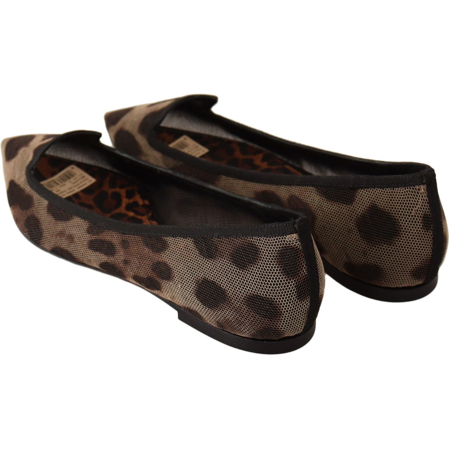 Dolce & Gabbana Elegant Leopard Print Flat Loafers WOMAN LOAFERS brown-leopard-ballerina-flat-loafers-shoes