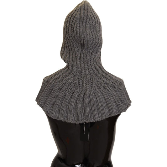 Dolce & Gabbana Elegant Cashmere Hood Scarf in Gray gray-100-cashmere-knitted-wrap-one-size-scarf