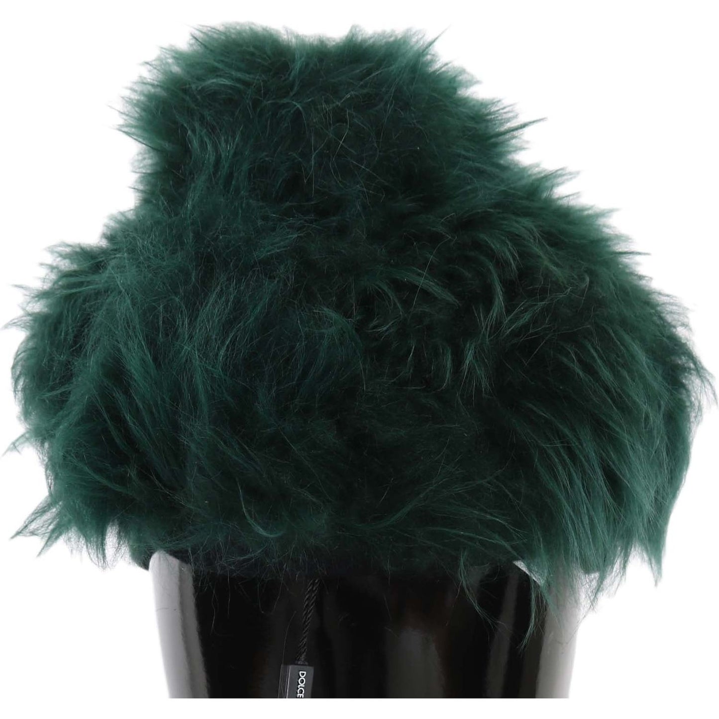 Dolce & Gabbana Green Fur DG Logo Embroidered Cloche Hat green-fur-dg-logo-embroidered-cloche-hat Hat IMG_0128-3.jpg