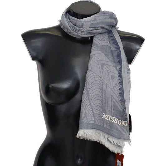 Missoni Elegant Cashmere Fringed Scarf in Gray gray-cashmere-unisex-neck-warmer-scarf