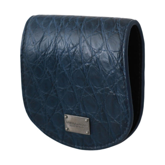 Dolce & GabbanaElegant Blue Caimano Leather Condom Case WalletMcRichard Designer Brands£349.00