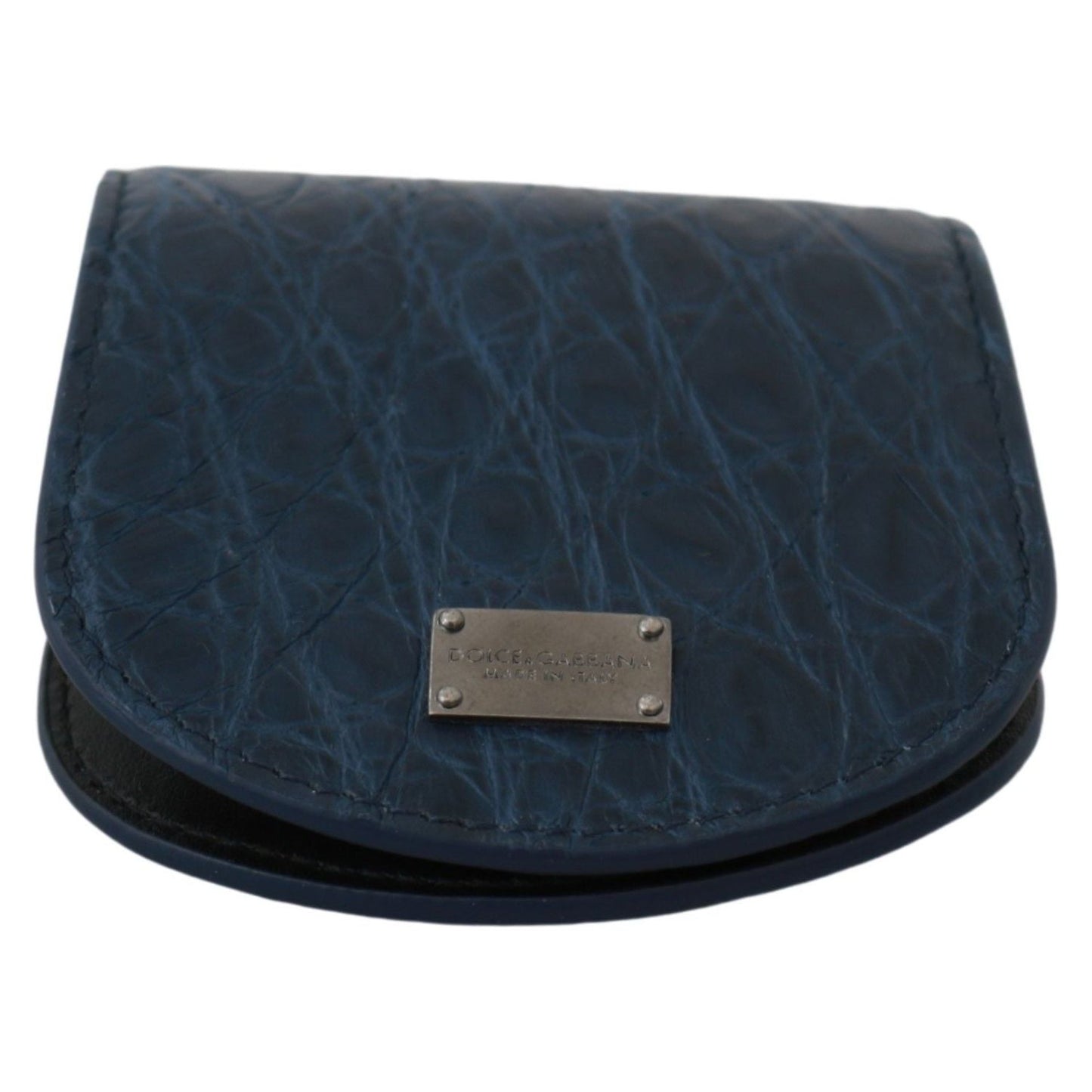 Dolce & Gabbana Elegant Blue Caimano Leather Condom Case Wallet blue-holder-pocket-wallet-blue-exotic-skin-condom-case Condom Case IMG_0147-1-27ab1a59-8e7.jpg