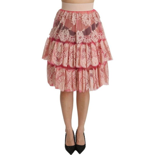 Dolce & GabbanaElegant Pink Lace High-Waist SkirtMcRichard Designer Brands£699.00
