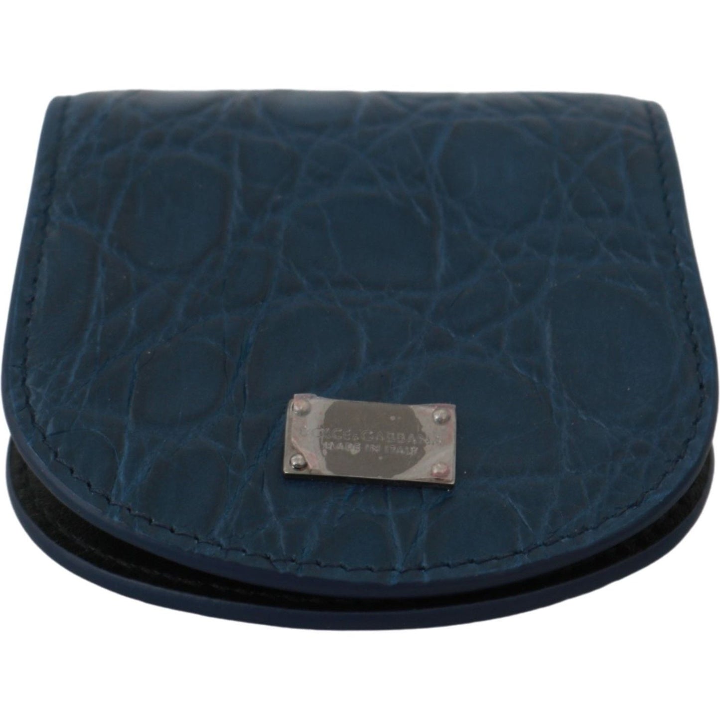 Dolce & Gabbana Sleek Blue Caimano Condom Case Wallet blue-leather-holder-pocket-condom-case Condom Case IMG_0155-1-ae5ead65-e9b.jpg