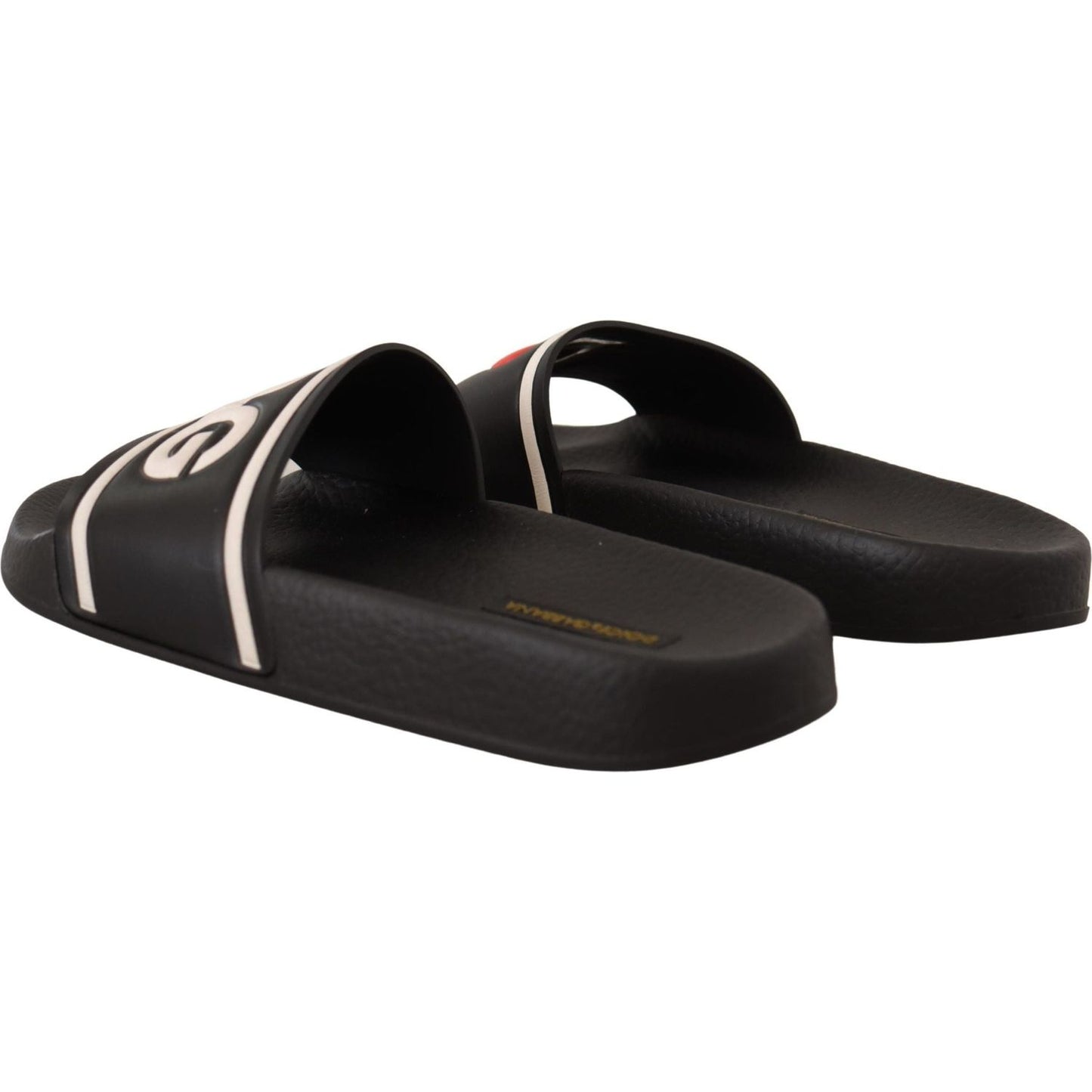 Dolce & Gabbana Elegant Black Leather Slide Sandals for Her black-leather-i-love-d-g-slides-sandals