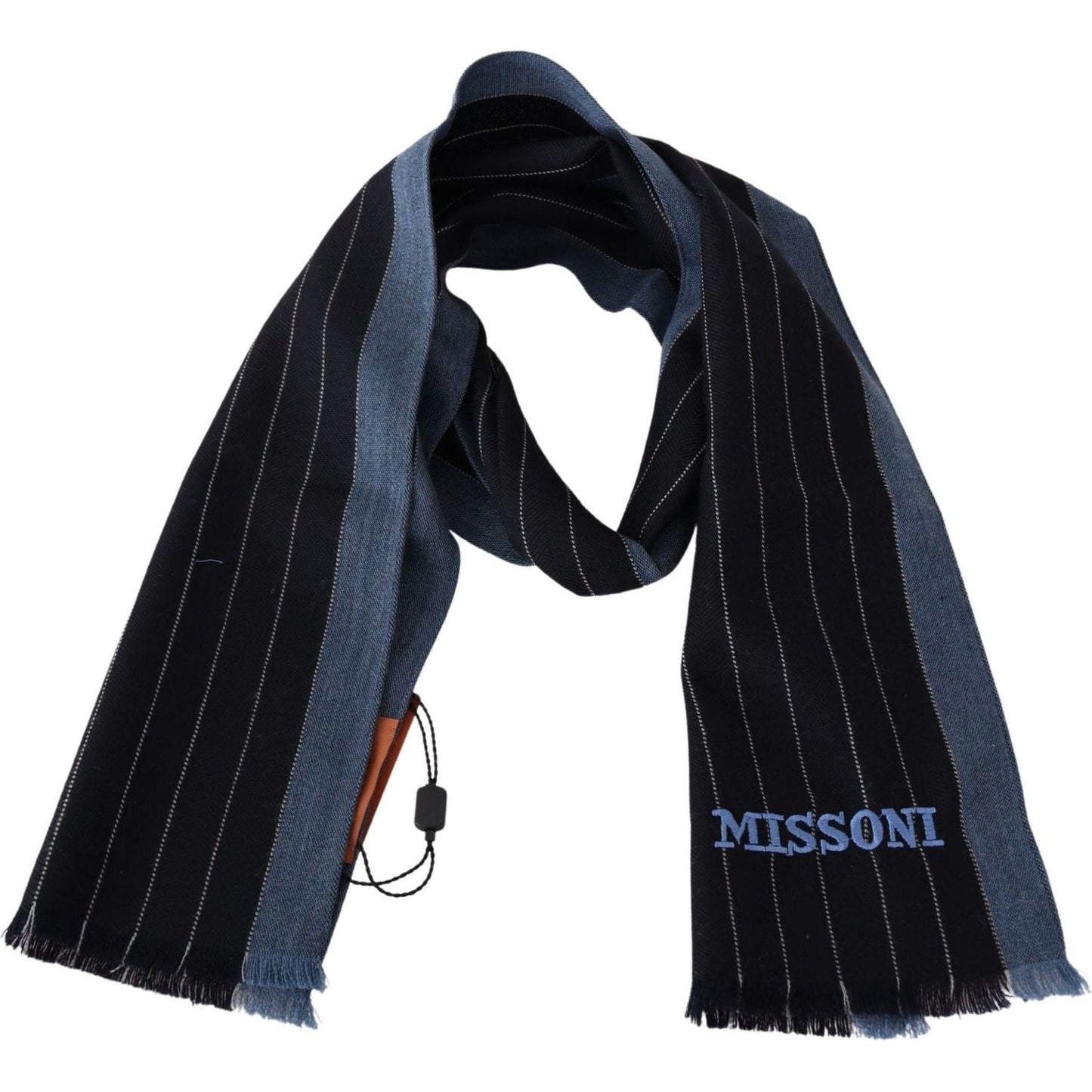 Missoni Chic Striped Wool-Silk Unisex Scarf black-blue-striped-wool-unisex-wrap-scarf