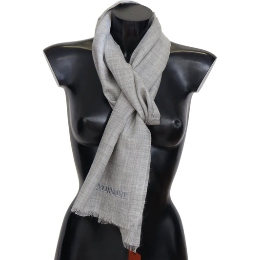 Missoni Elegant Beige Wool Silk Unisex Scarf beige-wool-blend-unisex-neck-warmer-wrap-scarf
