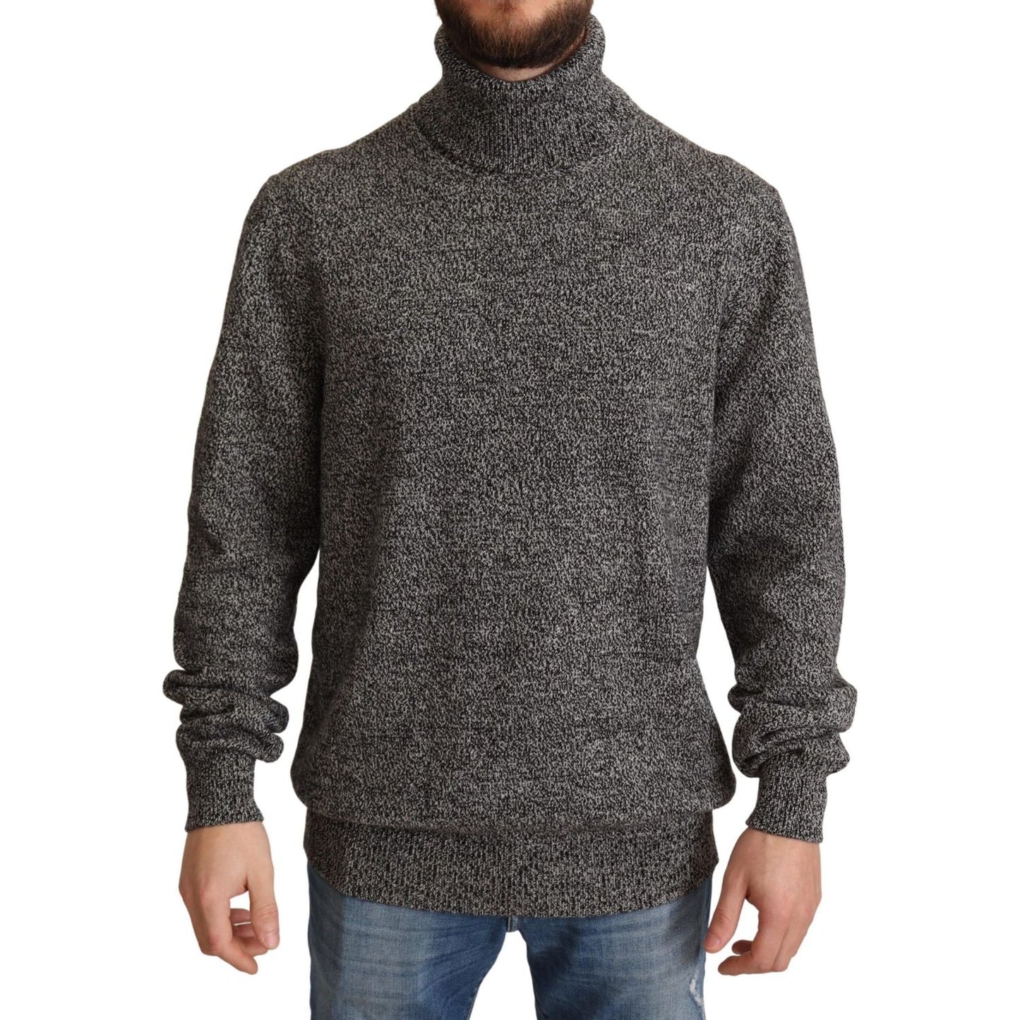 Dolce & Gabbana Elegant Gray Cashmere Turtleneck Sweater MAN SWEATERS gray-turtle-neck-cashmere-pullover-sweater