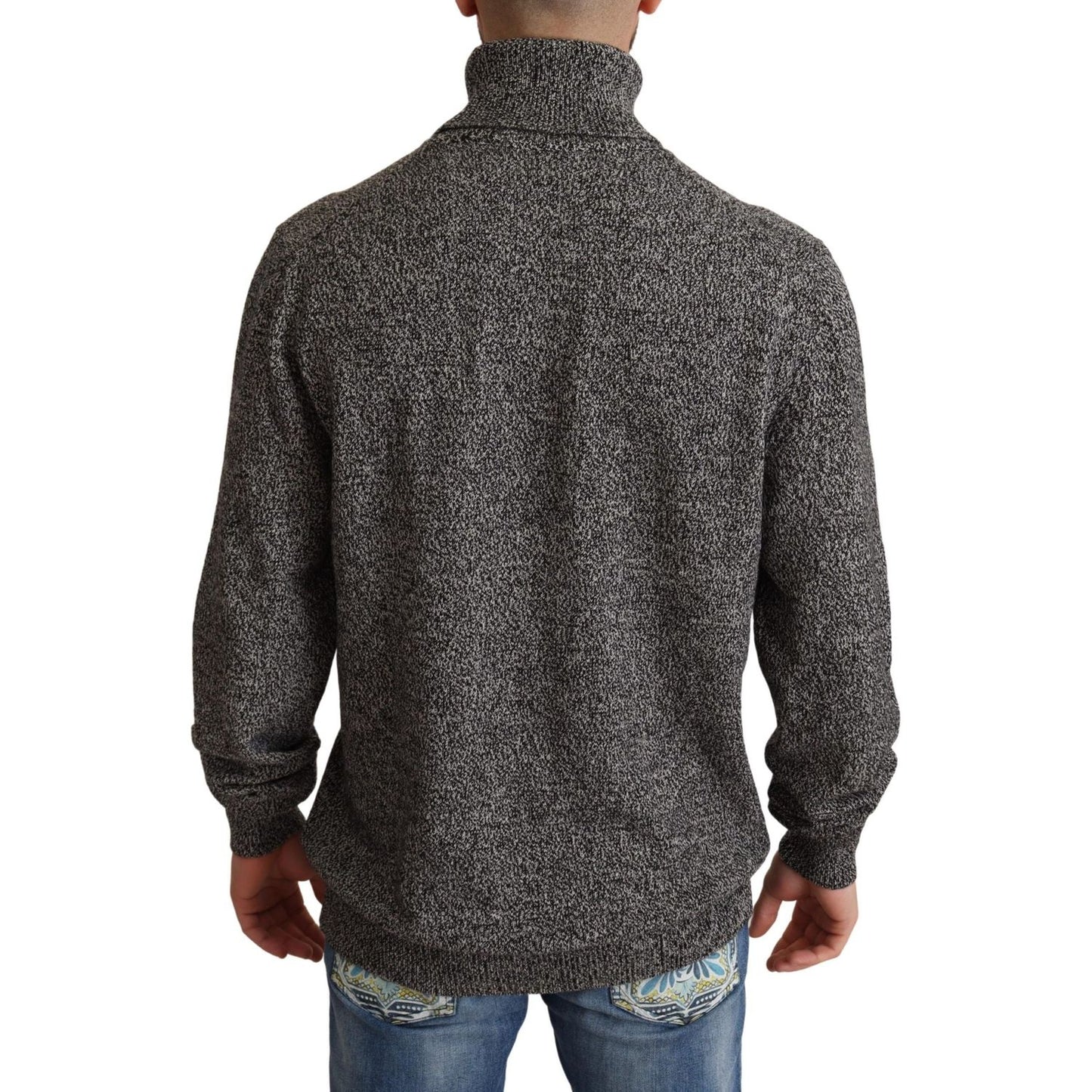 Dolce & Gabbana Elegant Gray Cashmere Turtleneck Sweater MAN SWEATERS gray-turtle-neck-cashmere-pullover-sweater