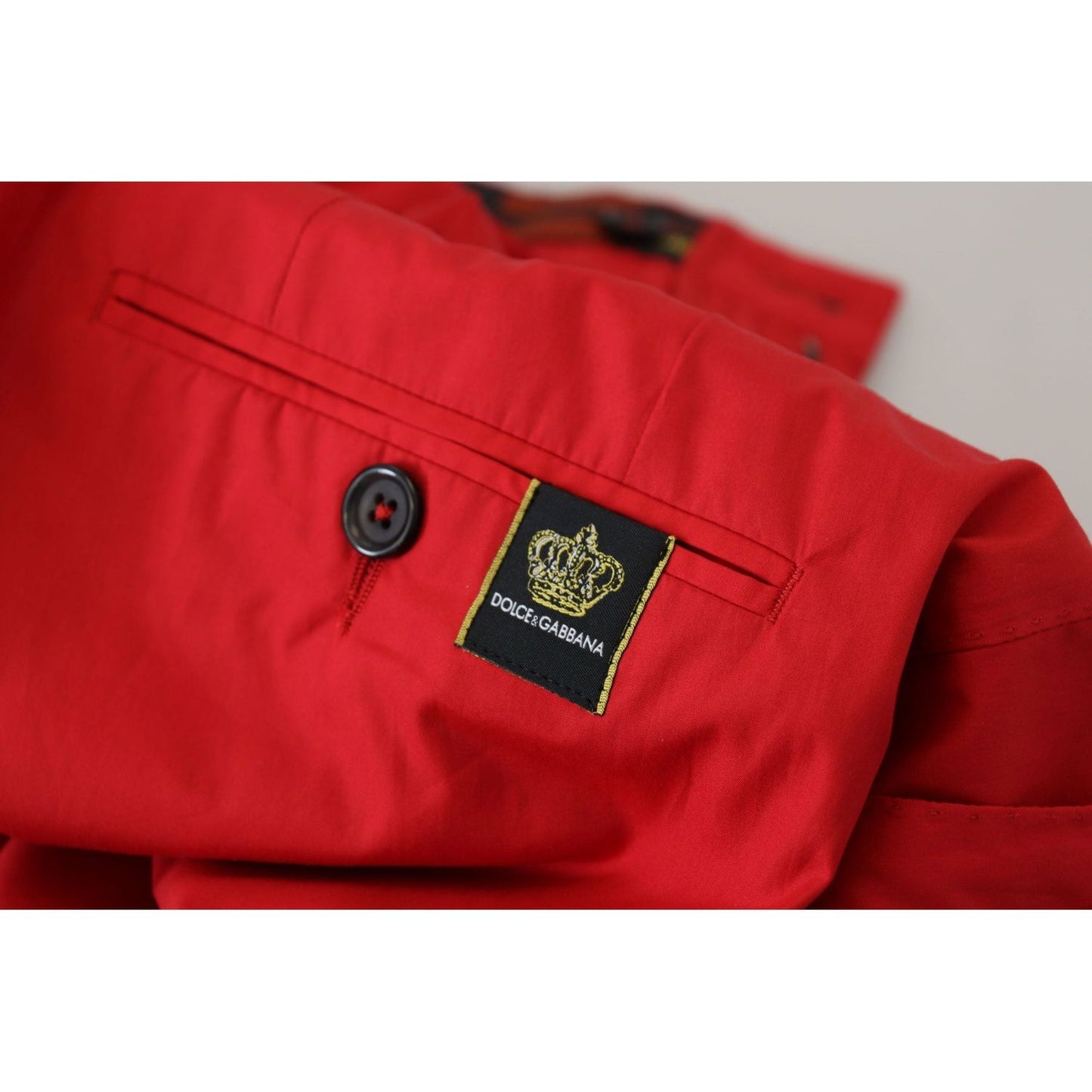 Dolce & Gabbana Elegant Slim Fit Crimson Chinos red-cotton-slim-fit-trousers-chinos-pants