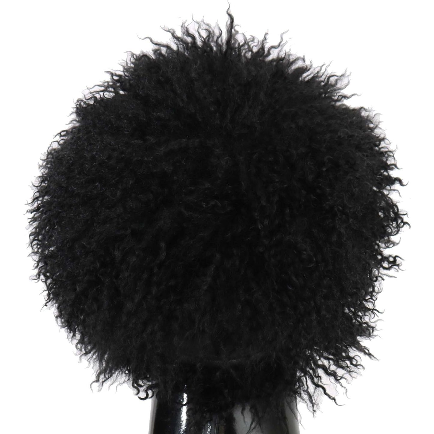 Dolce & Gabbana Black Tibet Lamb Fur Leather Gatsby Hat black-tibet-lamb-fur-leather-gatsby-hat Hat IMG_0188-2.jpg