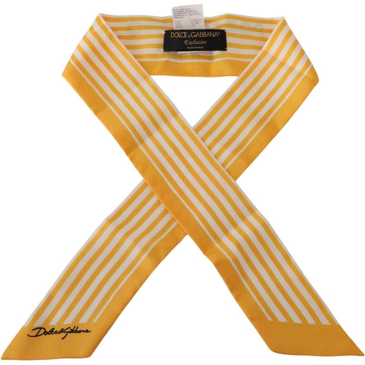 Dolce & Gabbana Silk Striped Foulard Scarf with Portocervo Print yellow-stripes-twill-silk-foulard-shawlscarf IMG_0195-bcb42b3d-cc3.jpg