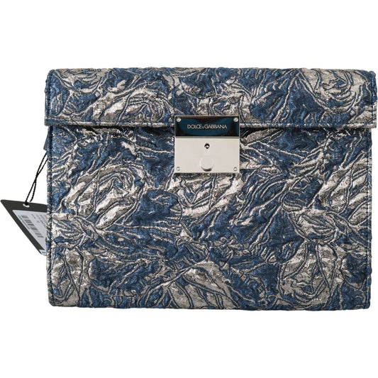 Dolce & GabbanaElegant Blue Croc-Print Briefcase ClutchMcRichard Designer Brands£1059.00