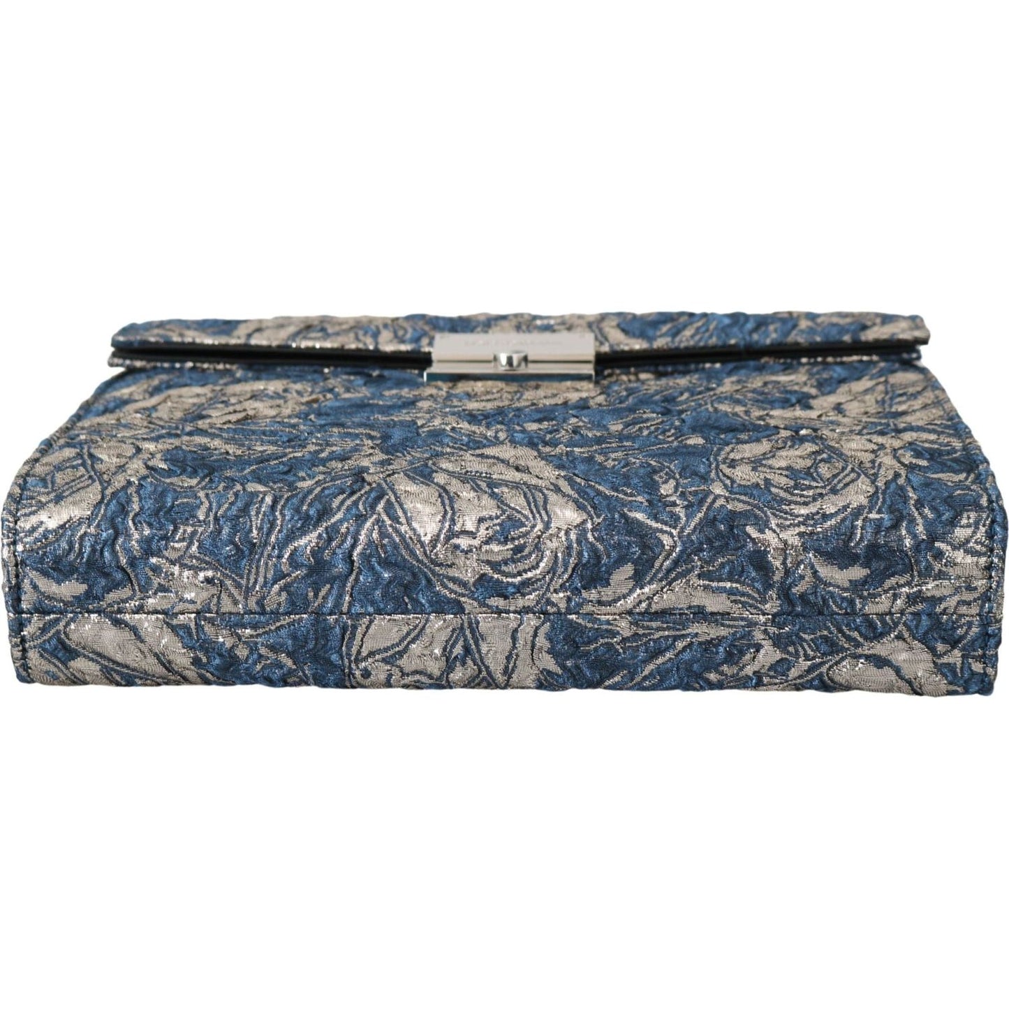 Dolce & Gabbana Elegant Blue Croc-Print Briefcase Clutch Briefcase blue-silver-jacquard-leather-document-briefcase-bag IMG_0201-1-scaled-f85e7573-27b.jpg